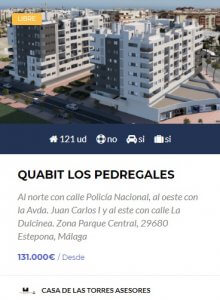 Quabit Los Pedregales obra nueva en estepona